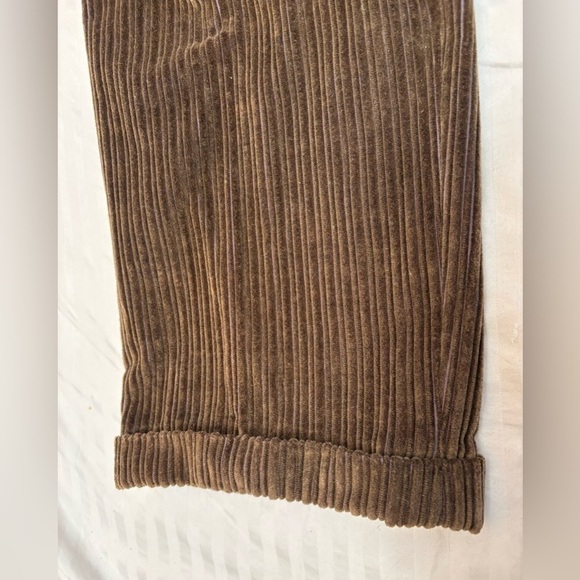 Vintage Vires Italy Brown Wide Wale Corduroy Brown Pleated Pants Mens 36 - Picture 3 of 16